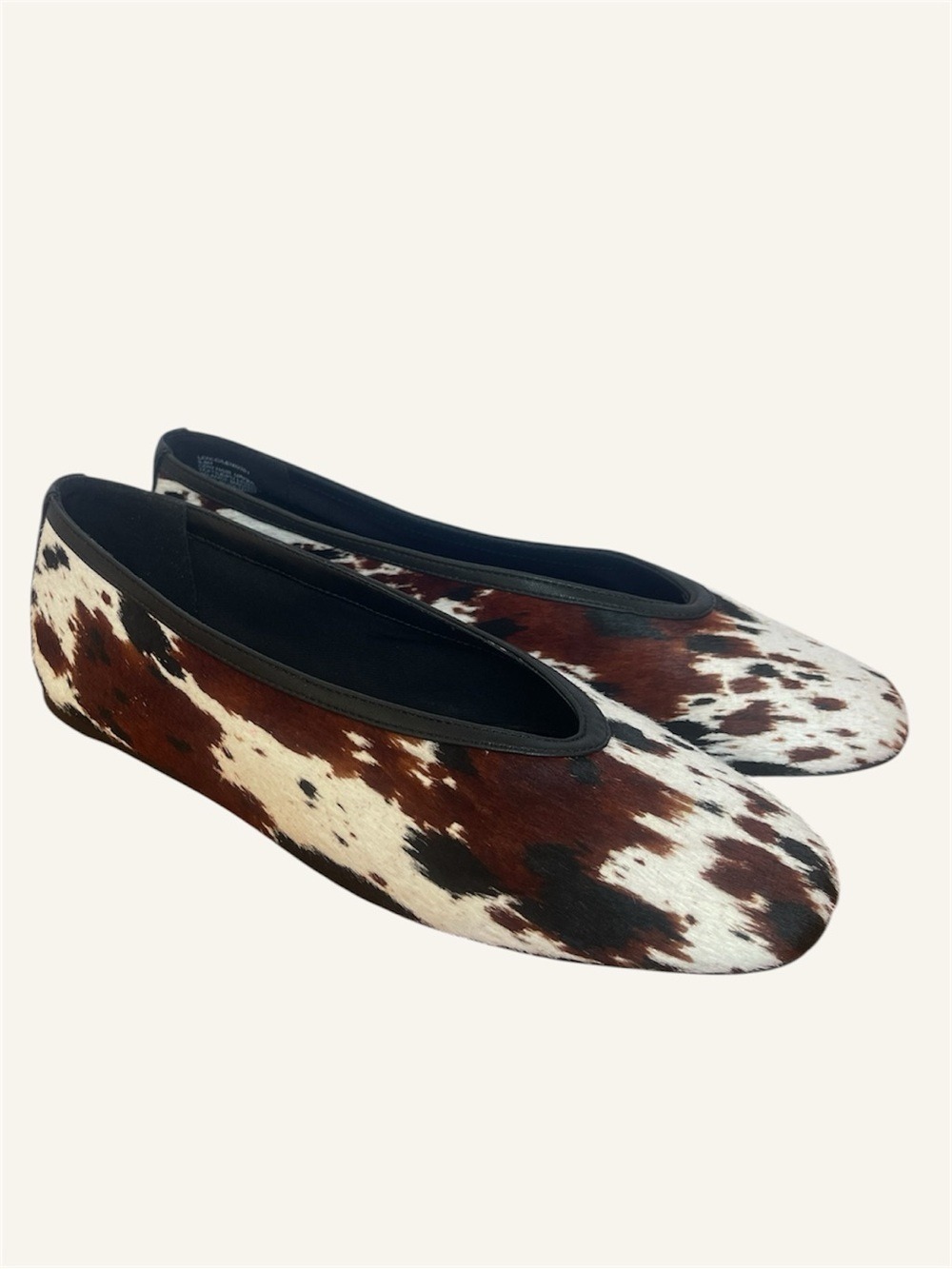 Steve Madden Leni Cow Print Hair Calf Flats Women's Sz 8.5 M Western Boho Shoes